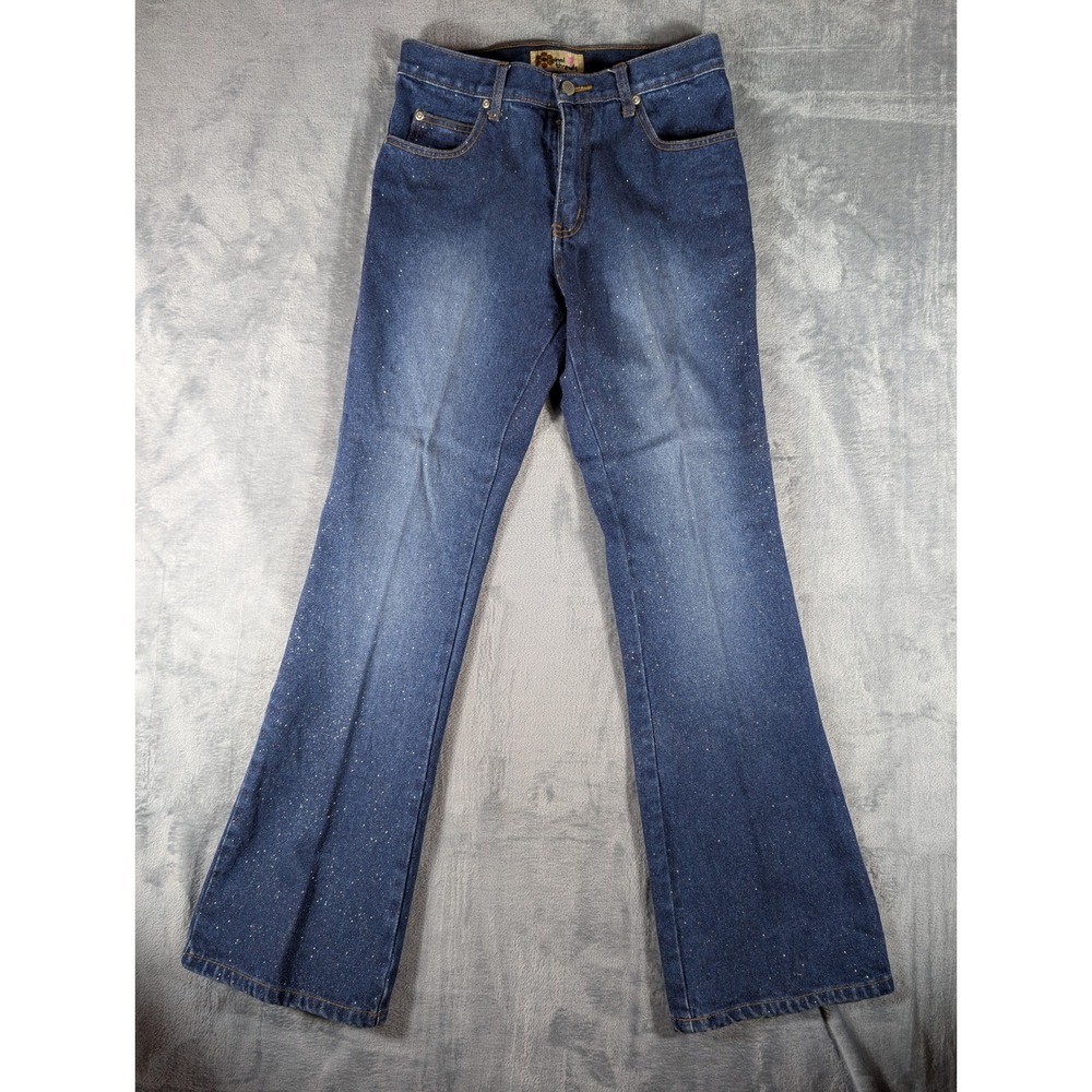 Original Threads Womens Dark Wash Speckled Paint Splatter Flare‎ Jeans Size 5/6